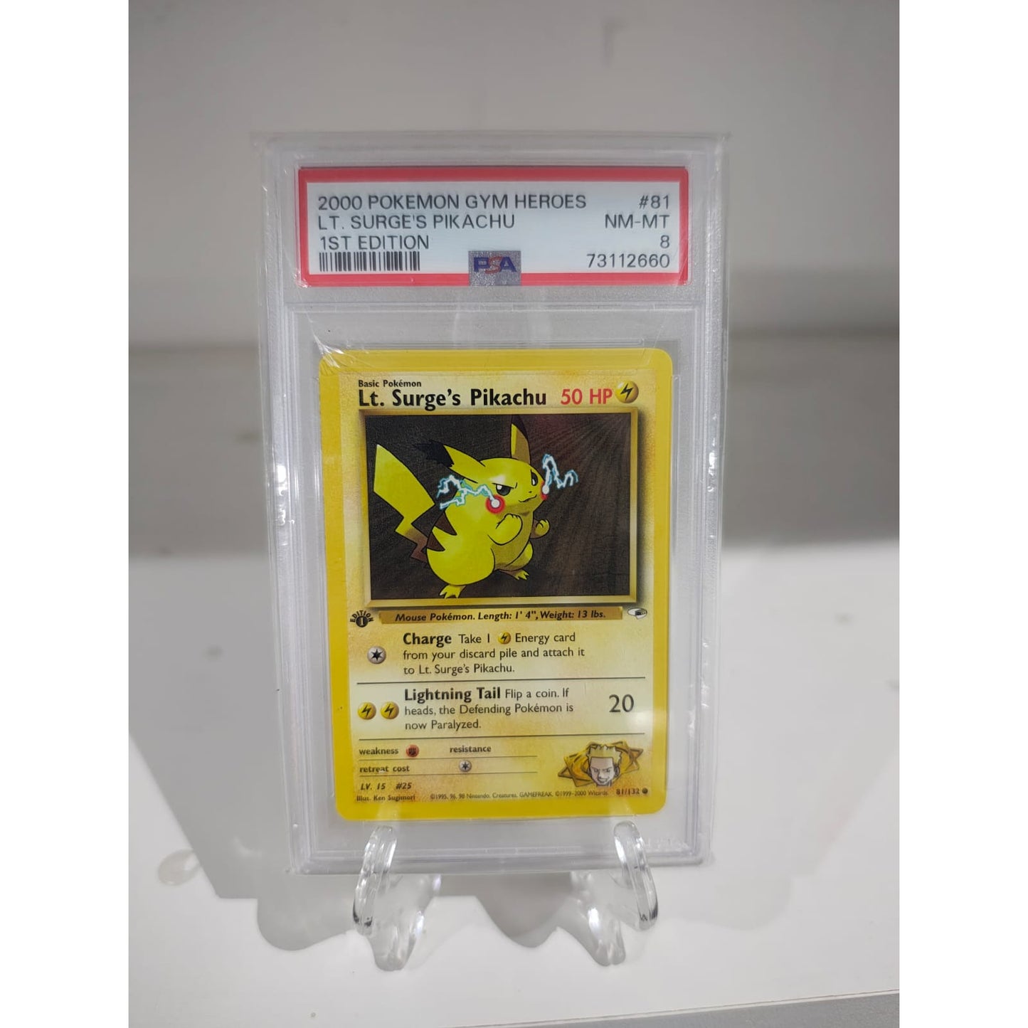 Pikachu do Cap. Surge (81/132) [PSA-8]