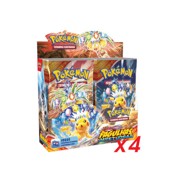 Kit com 4 Caixa de Booster - Escarlate e Violeta 8 - Fagulhas Impetuosas